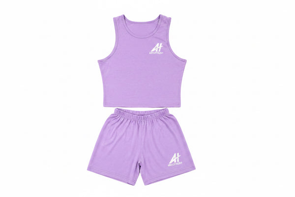 AOH Lavender Crop Tank & Shorts Co-ord Set