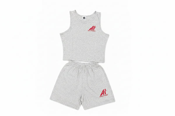 AOH Grey Marl Crop Tank & Shorts Co-ord Set