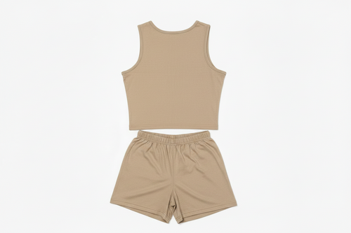 AOH Sand Beige Crop Tank & Shorts Co-ord Set