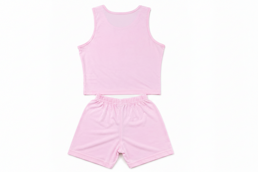 AOH Baby Pink Crop Tank & Shorts Co-t Set