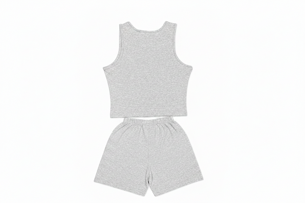 AOH Grey Marl Crop Tank & Shorts Co-ord Set