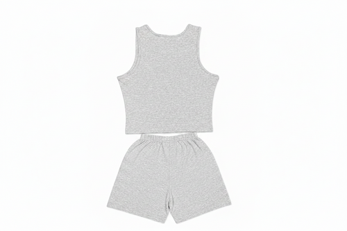 AOH Grey Marl Crop Tank & Shorts Co-ord Set
