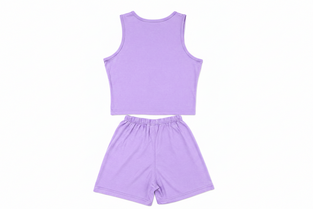 AOH Lavender Crop Tank & Shorts Co-ord Set