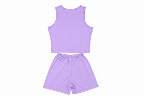AOH Lavender Crop Tank & Shorts Co-ord Set