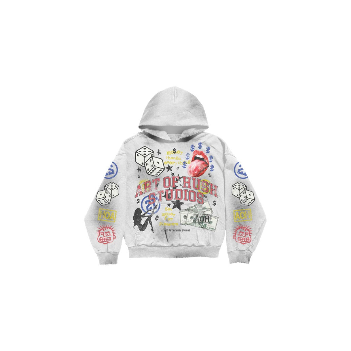MONEY CHANGE HOODIE     (FADED WHITE)